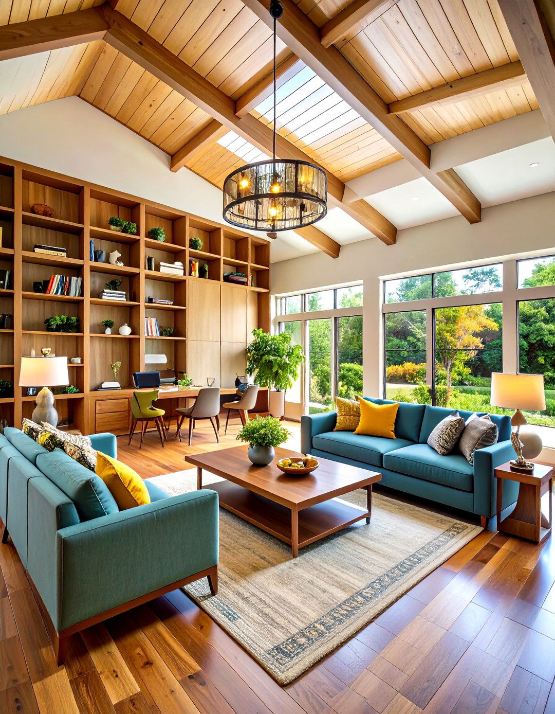 Built in Storage Open Concept Vaulted Ceiling Living Room - 20 Open Concept Vaulted Ceiling Living Room Ideas