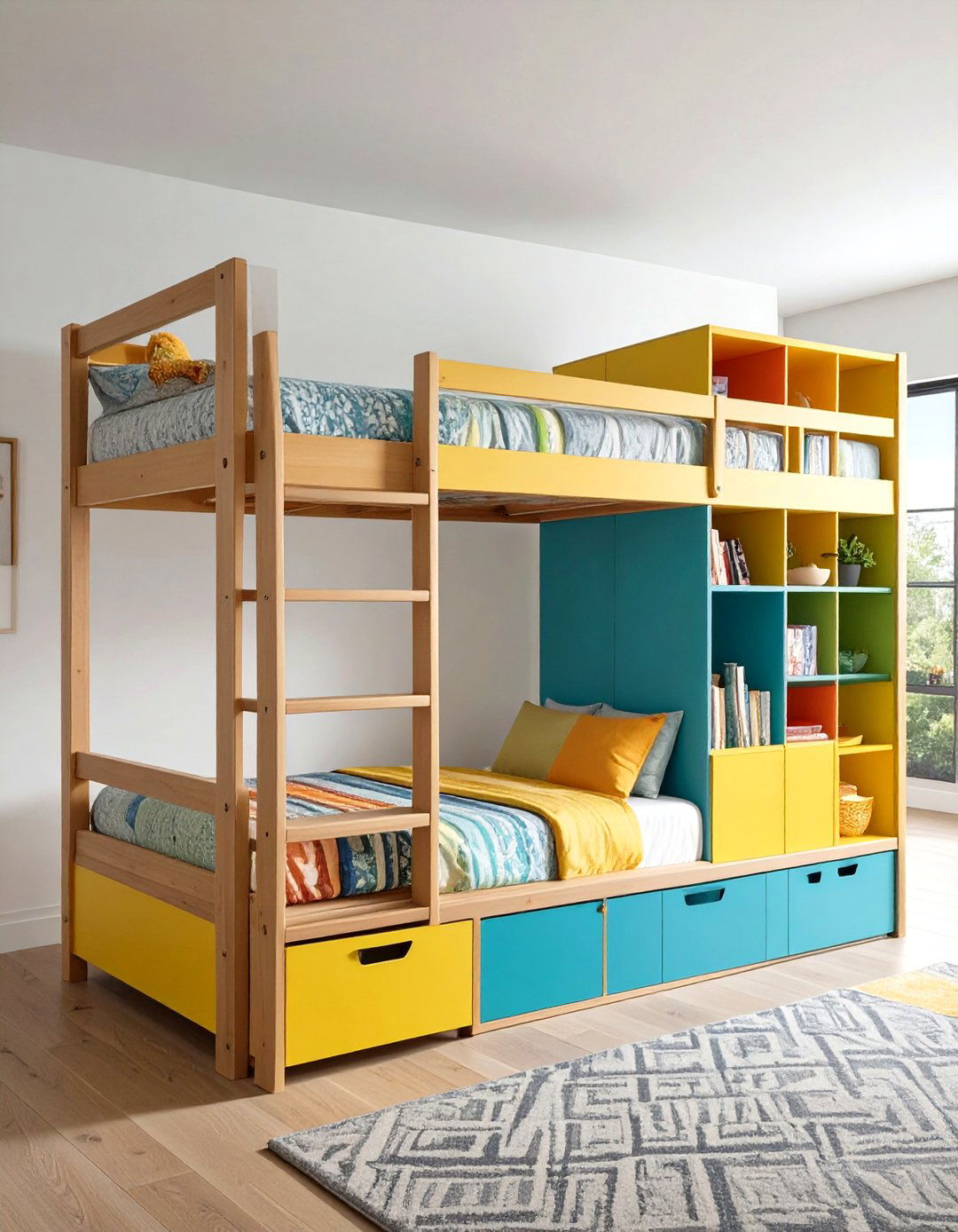 Bunk Beds with Stair Storage - 20 Shared Bedroom Ideas for Small Rooms