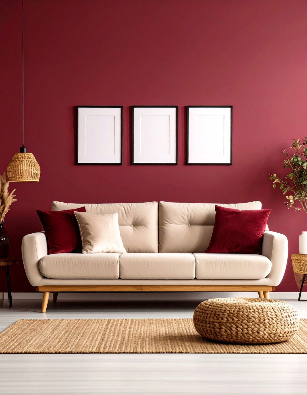 Burgundy Accent Wall Refresh - 20 Burgundy Living Room Ideas