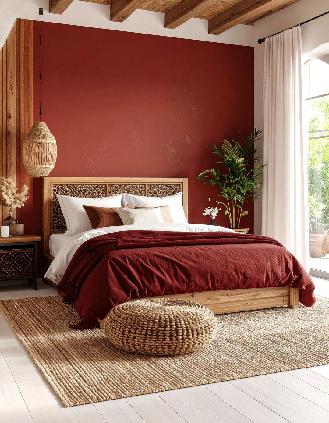 Burgundy Bedroom with Mediterranean Warmth and Terra Cotta Accents - 20 Burgundy Bedroom Ideas
