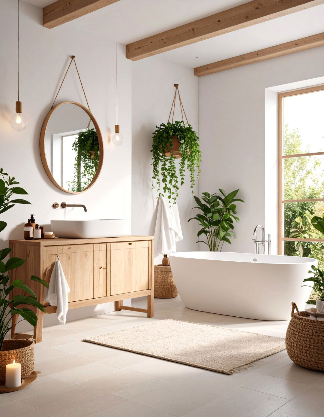 Burgundy Scandinavian Hygge Bathroom - 20 Burgundy Bathroom Ideas