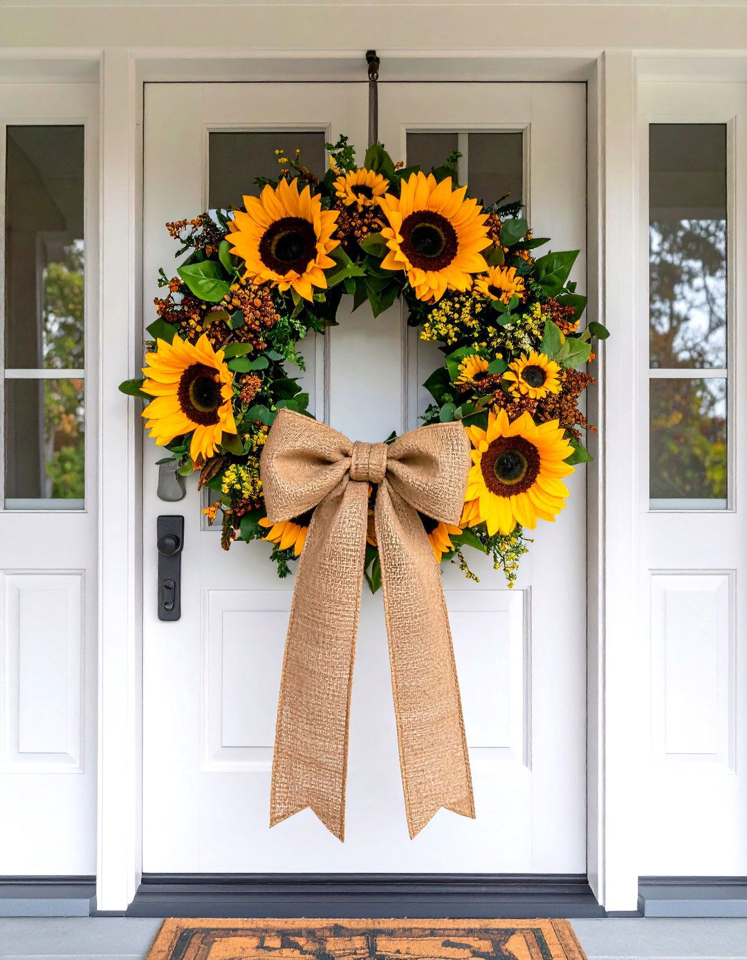 Burlap Bows and Ribbons - 20 Summer Front Door Decor Ideas
