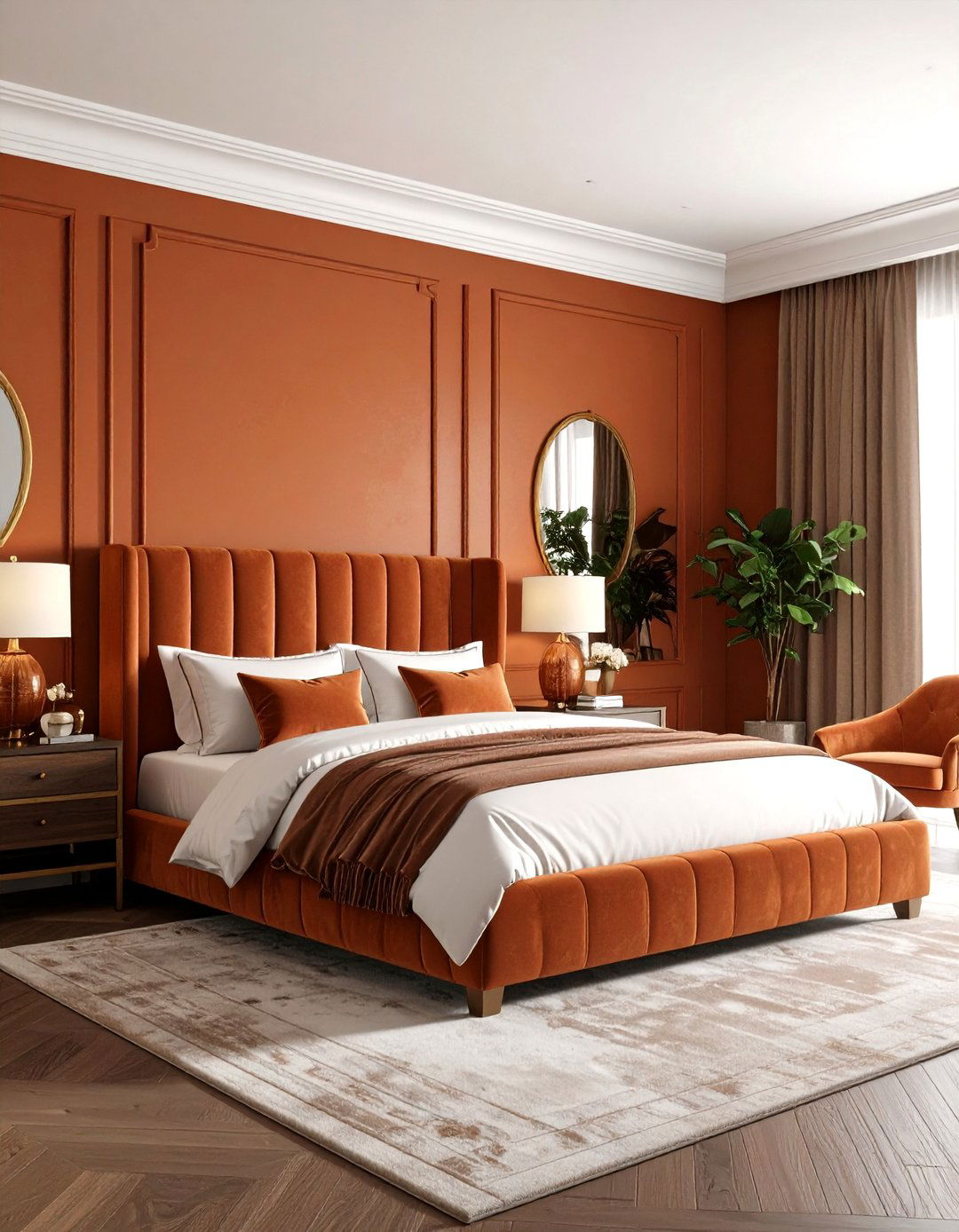 Burnt Orange Bedroom Art Deco Glam - 20 Burnt Orange Bedroom Ideas