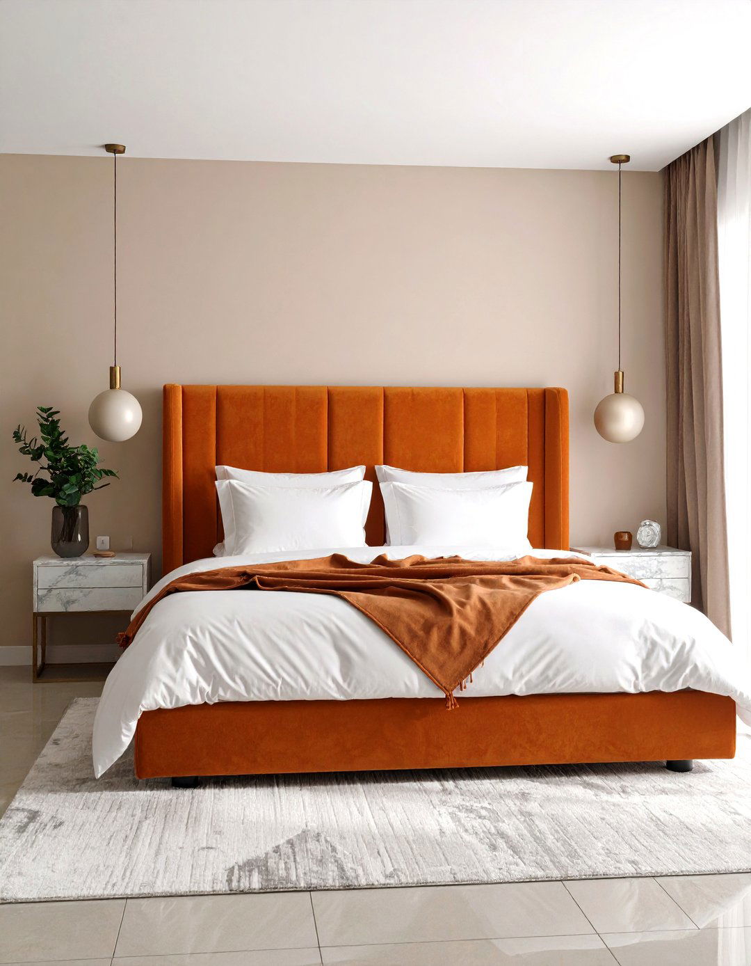 Burnt Orange Bedroom Hotel Chic Master Suite - 20 Burnt Orange Bedroom Ideas