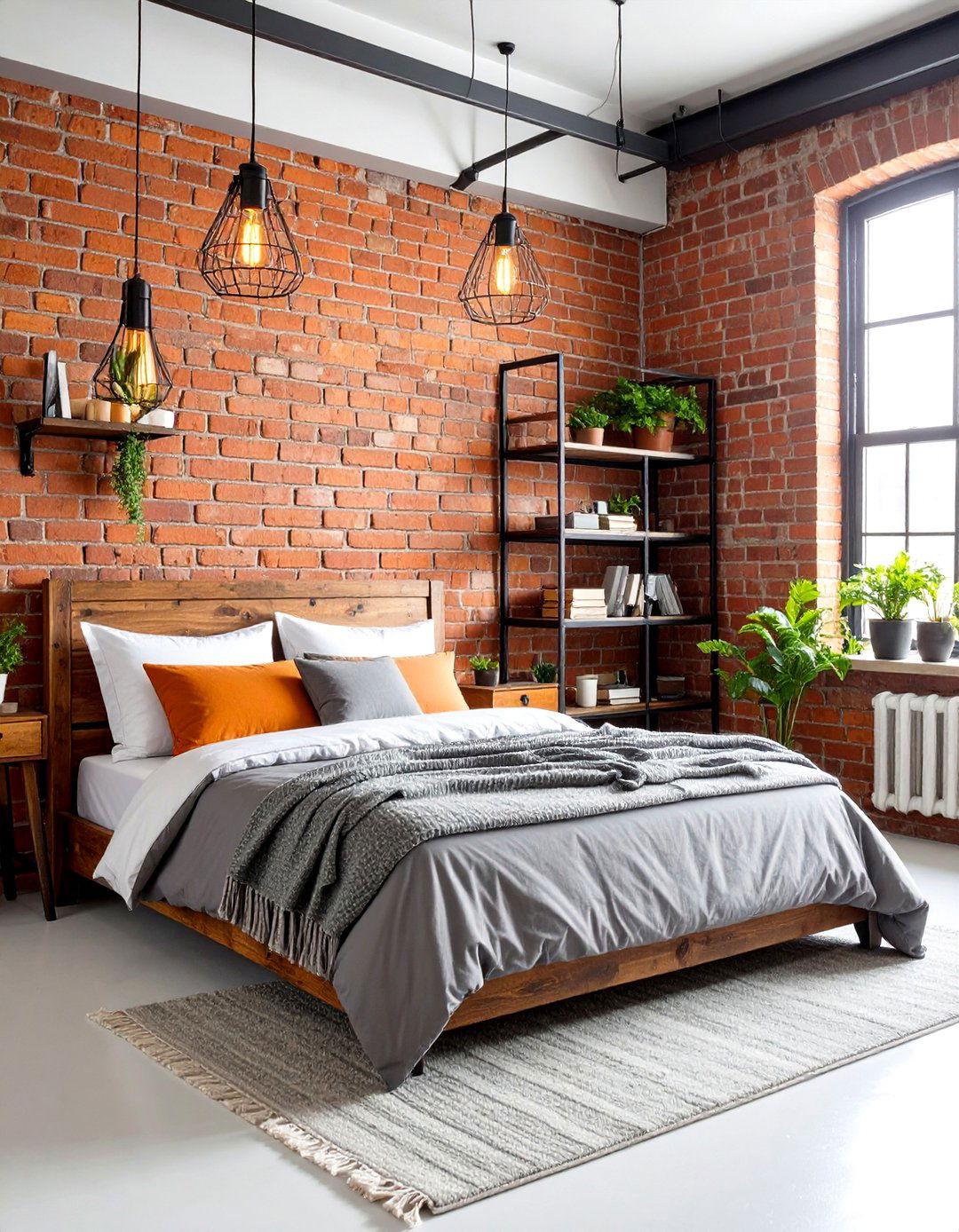 Burnt Orange Bedroom Industrial Loft - 20 Burnt Orange Bedroom Ideas