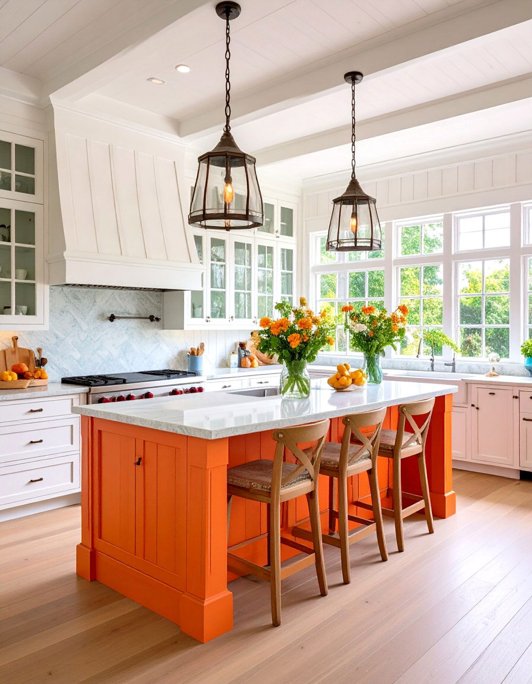 Burnt Orange Coastal Cottage Kitchen - 20 Burnt Orange Kitchen Ideas