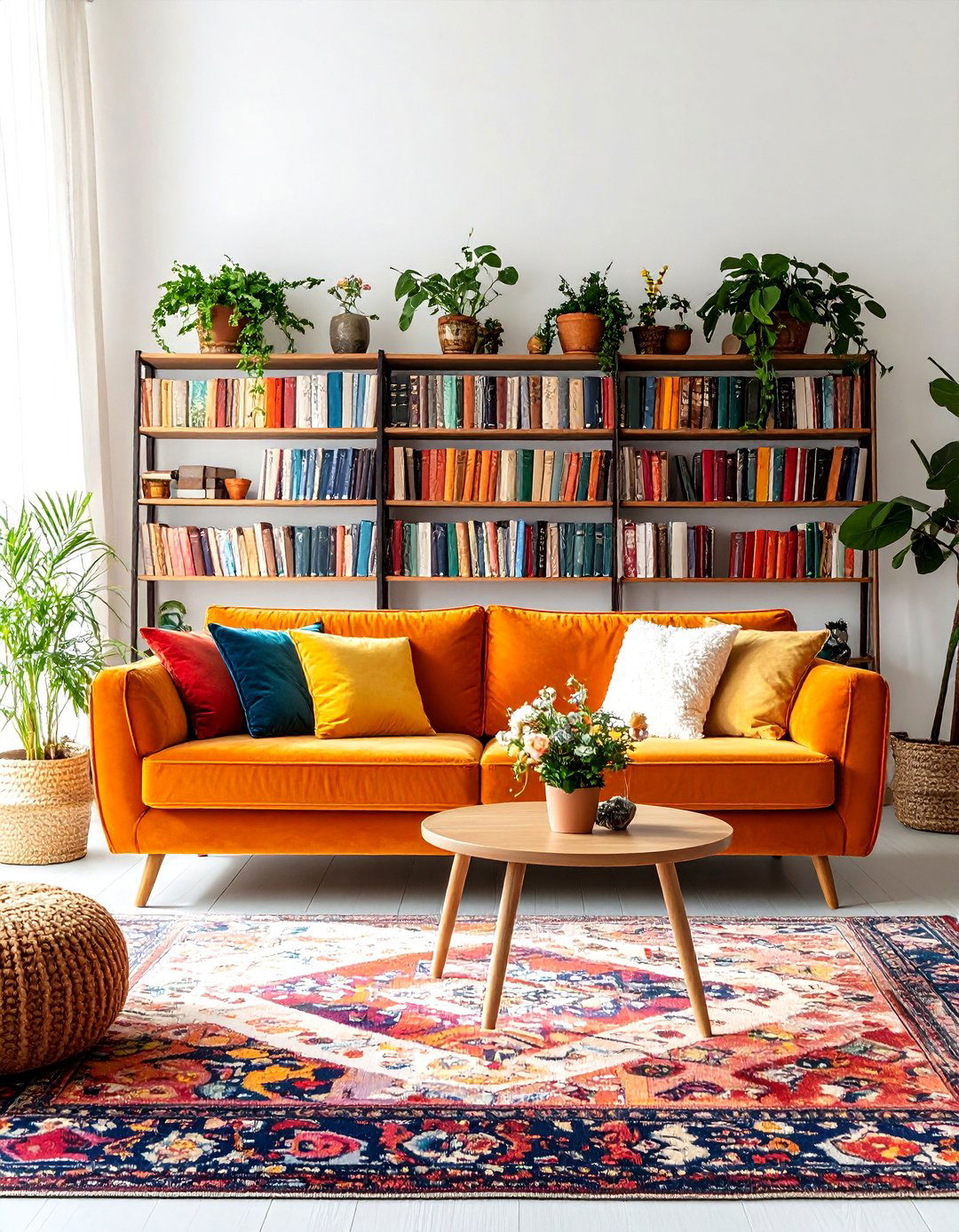 Burnt Orange Eclectic Maximalism - 20 Burnt Orange Living Room Ideas