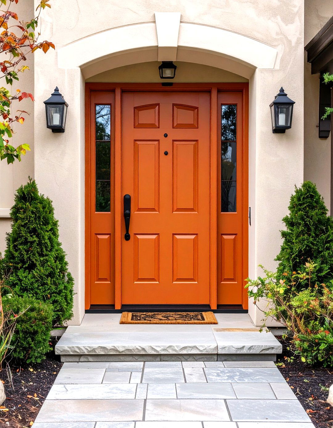Burnt Orange Front Door for Modern Warmth - 20 Front Door Color Ideas
