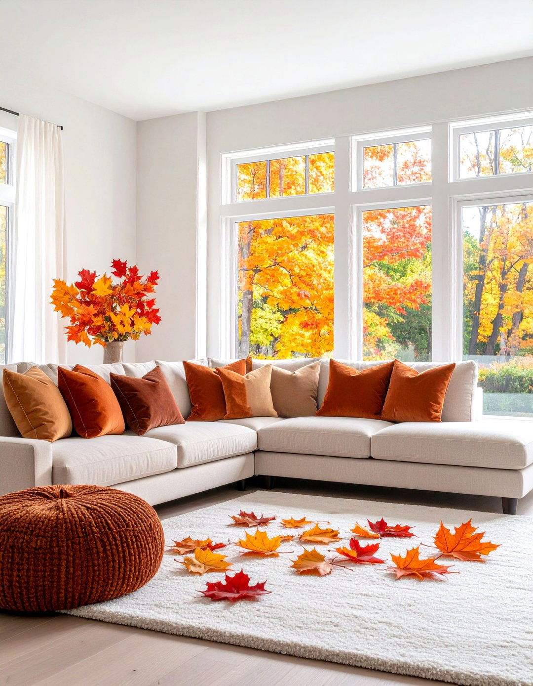 Burnt Orange Seasonal Switch Out Scheme - 20 Burnt Orange Living Room Ideas