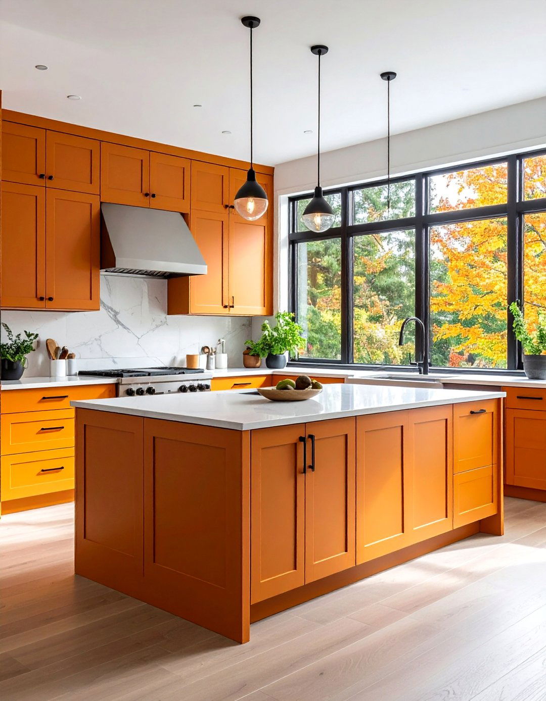 Burnt Orange Transitional Family Kitchen - 20 Burnt Orange Kitchen Ideas