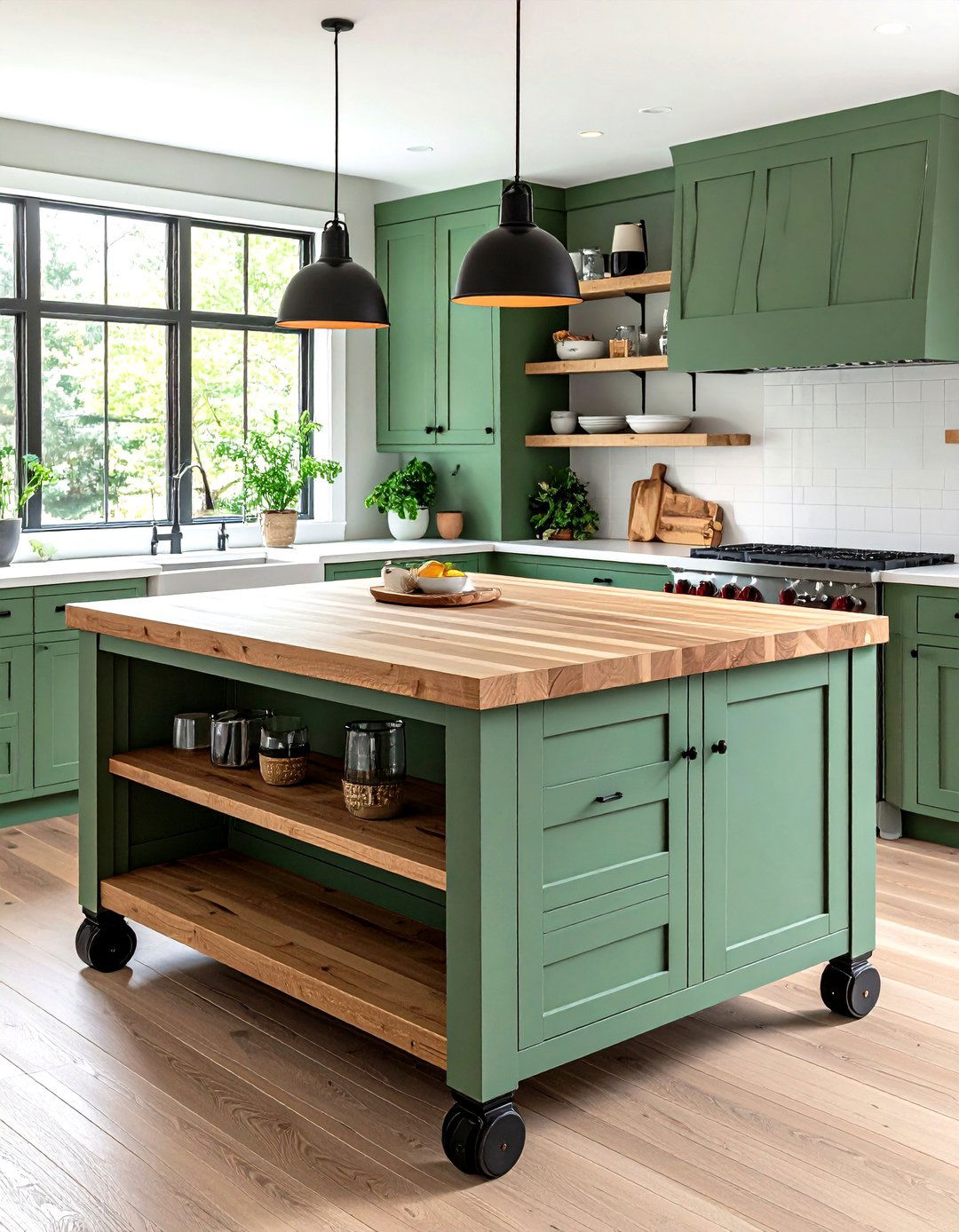 Butcher Block Kitchen Islands Warm Up Farmhouse Decor - 20 Farmhouse Decor Ideas