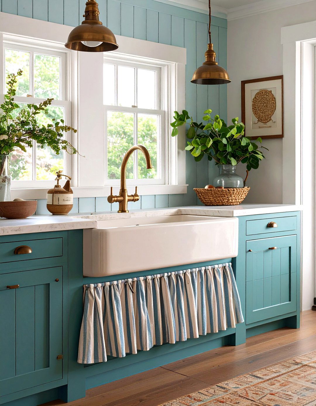 Butler Style Farmhouse Sink Grounds the French Country Kitchen Cleanup Zone - 20 French Country Kitchen Ideas
