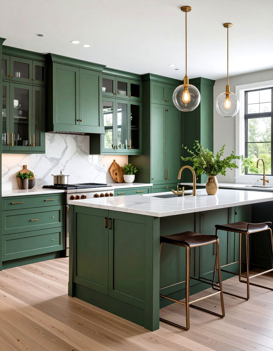 Butlers PantryStyle Sage Green Cabinets - 20 Rustic Sage Green Kitchen Cabinets