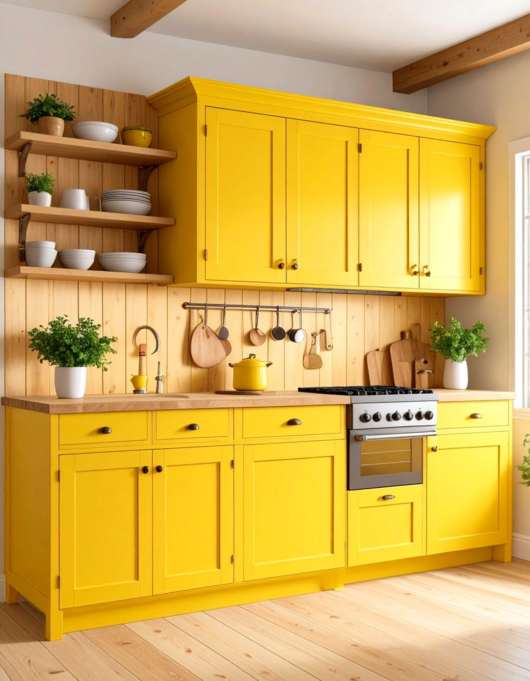 Butter Yellow Accents Bring Gentle Cheer - 20 Craftsman Kitchen Ideas