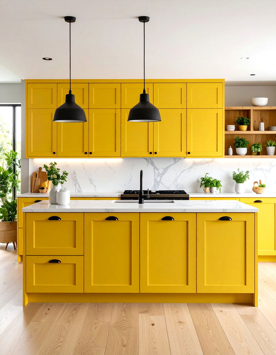Butter Yellow Kitchen Cabinet Warmth - 20 Kitchen Cabinet Color Ideas