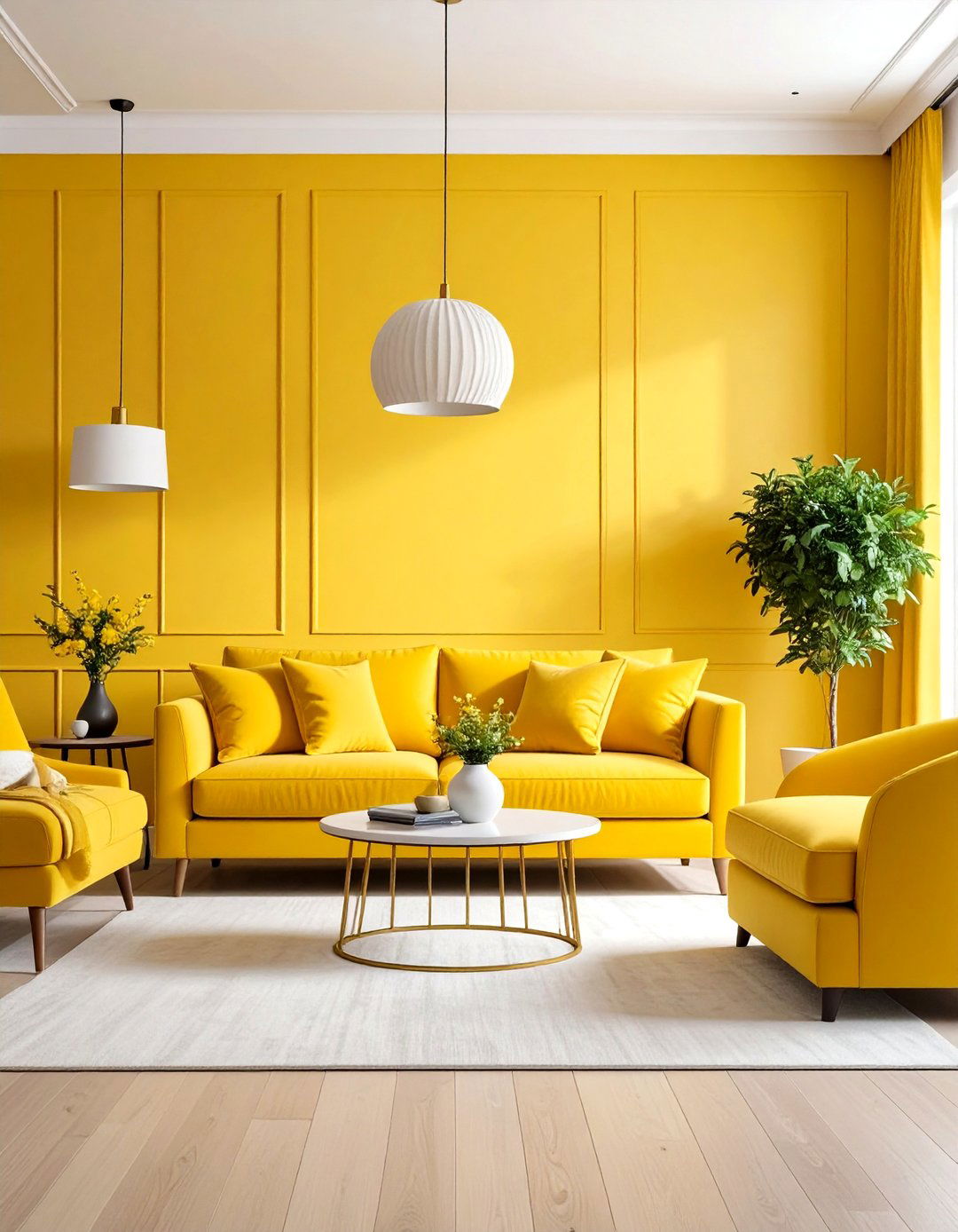 Butter Yellow Living Room Wall Paint - 20 Yellow Living Room Ideas