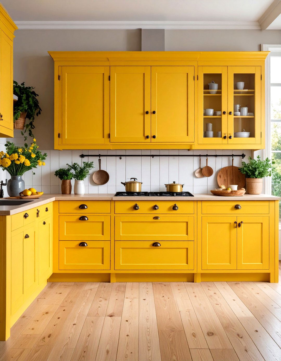 Butter Yellow Painting Kitchen Cabinet Brightness - 20 Painting Kitchen Cabinet Ideas