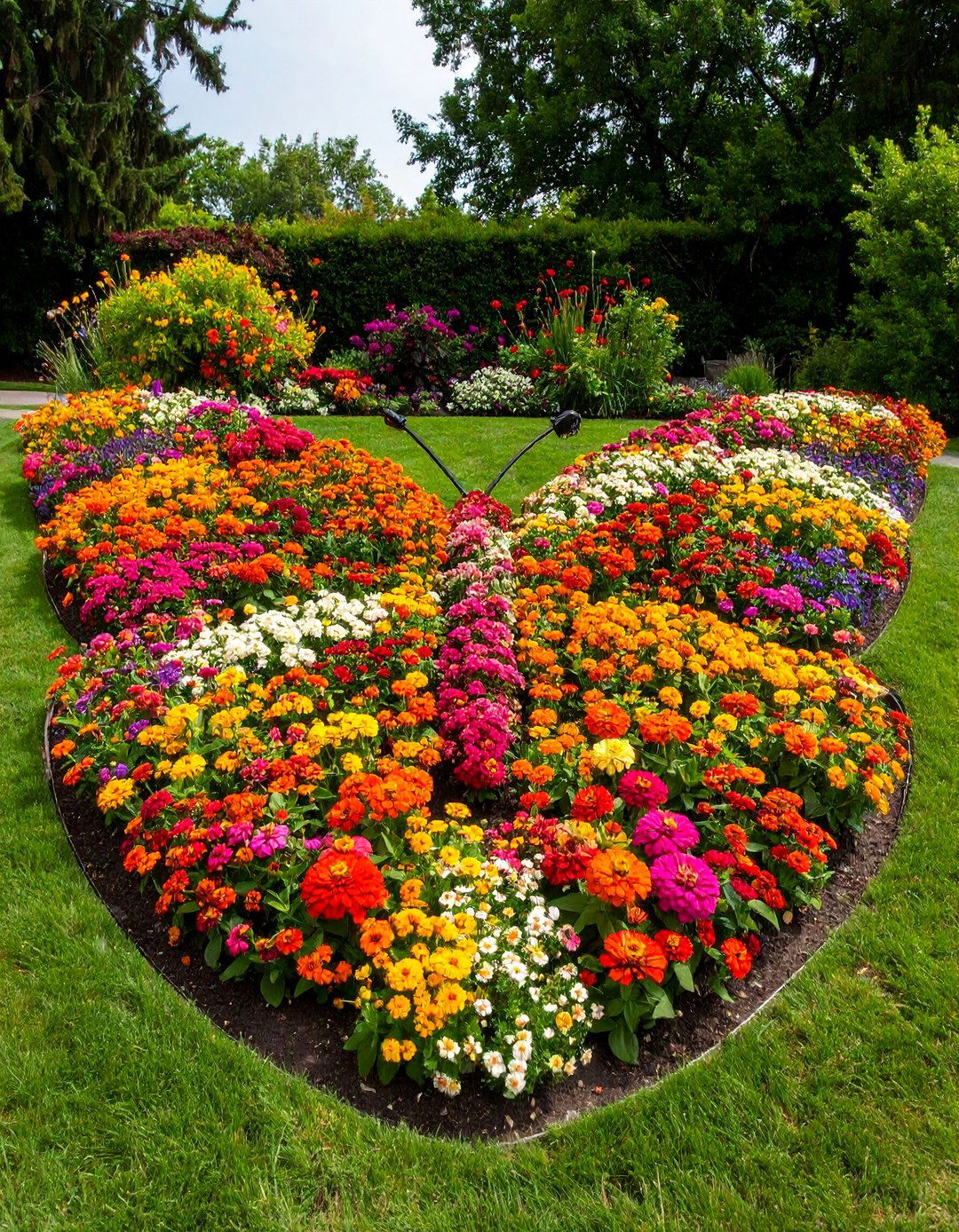 Butterfly Shaped Flower Bed Layout - 20 Flower Bed Ideas