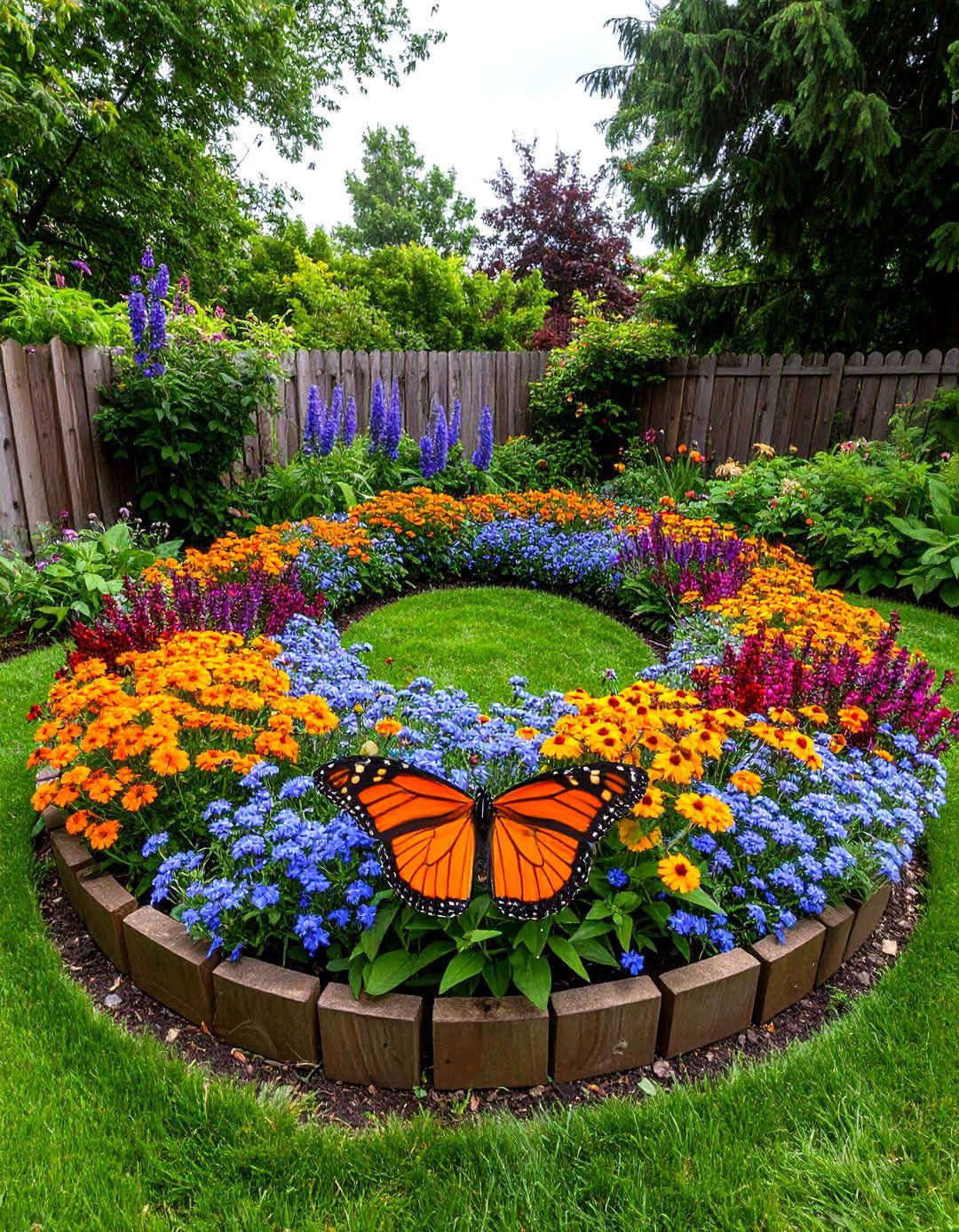 Butterfly Wing Round Garden Bed - 20 Round Garden Bed Ideas