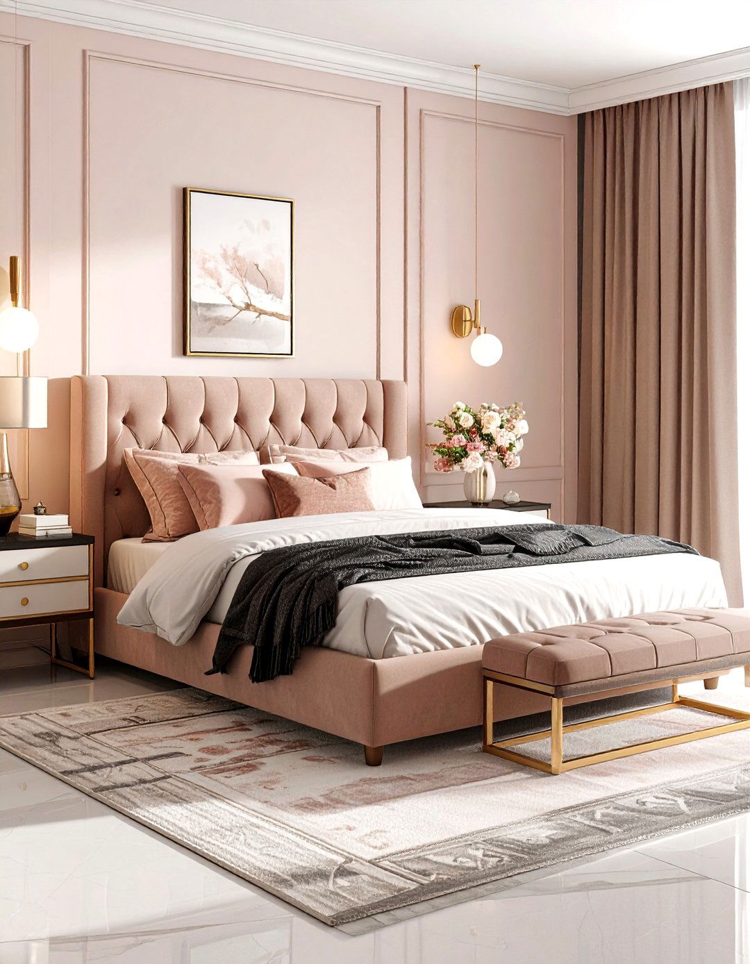 By Introducing Gold Accents Dusty Rose Turns Subtly Glam - 20 Dusty Rose Bedroom Ideas