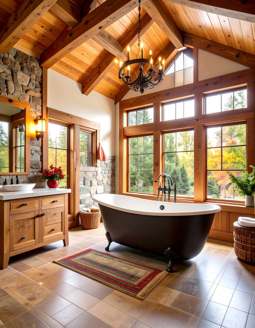 Cabin Lodge Western Bathroom - 20 Western Bathroom Ideas