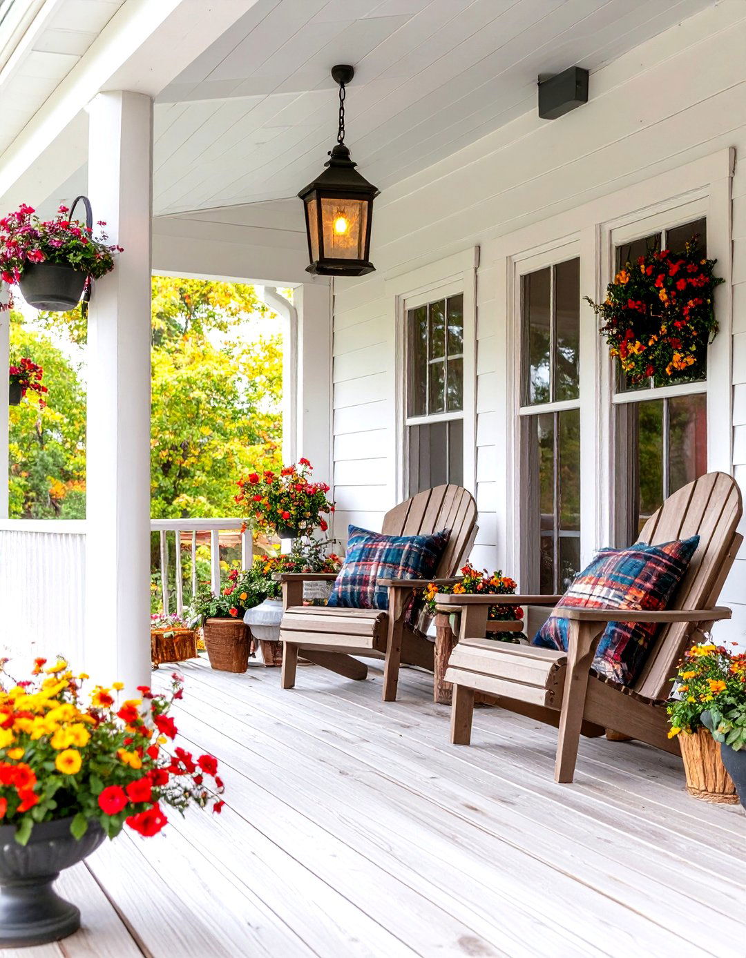 Cabin Style Rustic Porch with Log Railings - 20 Rustic Porch Ideas