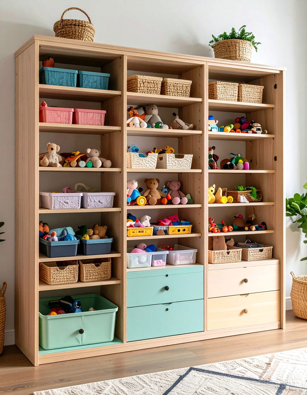 Cabinet Storage with Hidden Toy Organization Systems - 20 Toy Storage Ideas