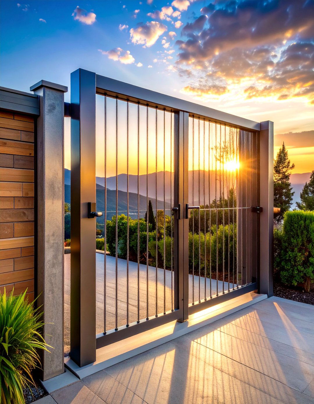 Cable Infill Frames for Unobstructed Views - 20 Front Door Gate Ideas