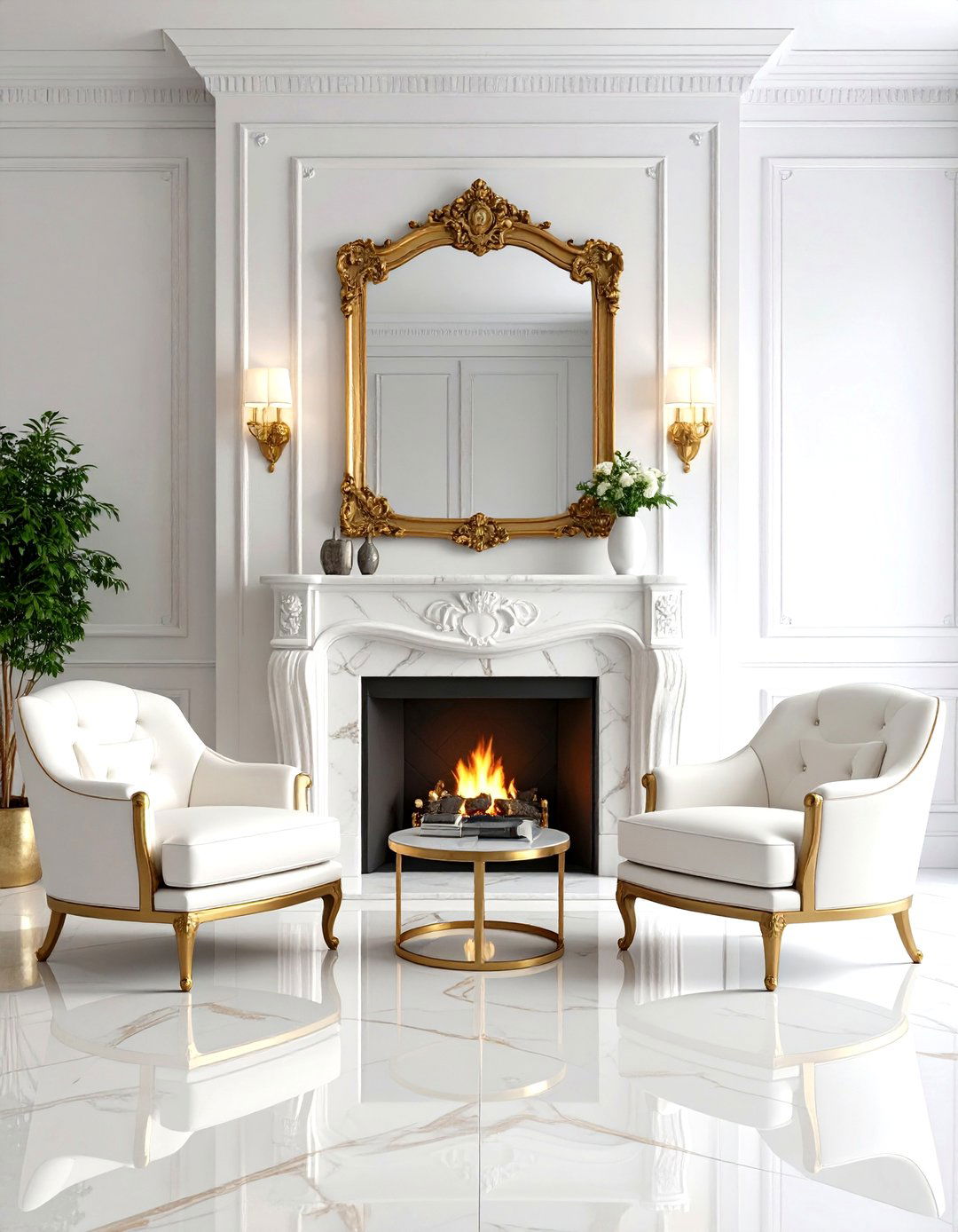 Calacatta Gold Luxe Frame - 20 Marble Fireplace Ideas