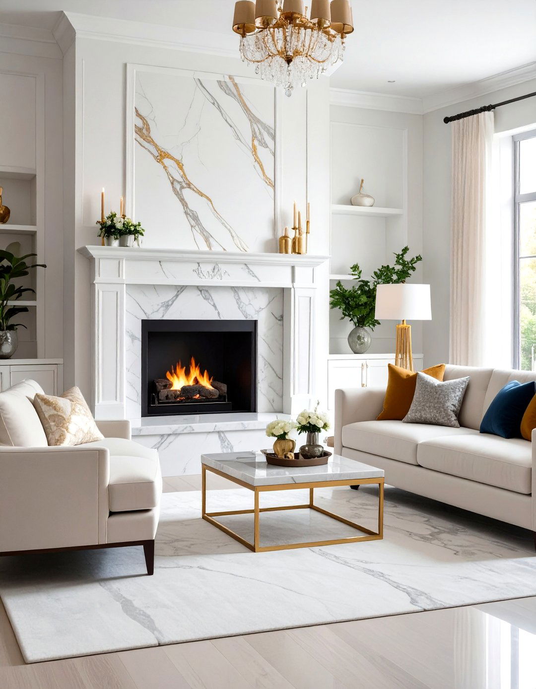 Calacatta Style Quartz Fireplace Surround - 20 Quartz Fireplace Surround Ideas
