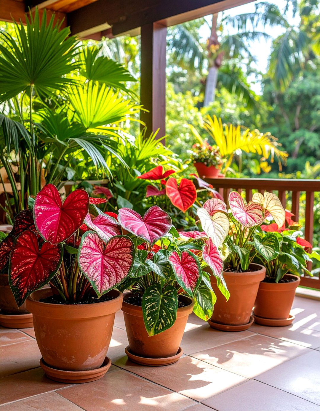 Caladium Outdoor Plants for Patio Tropical Flair - 20 Outdoor Plants for Patio