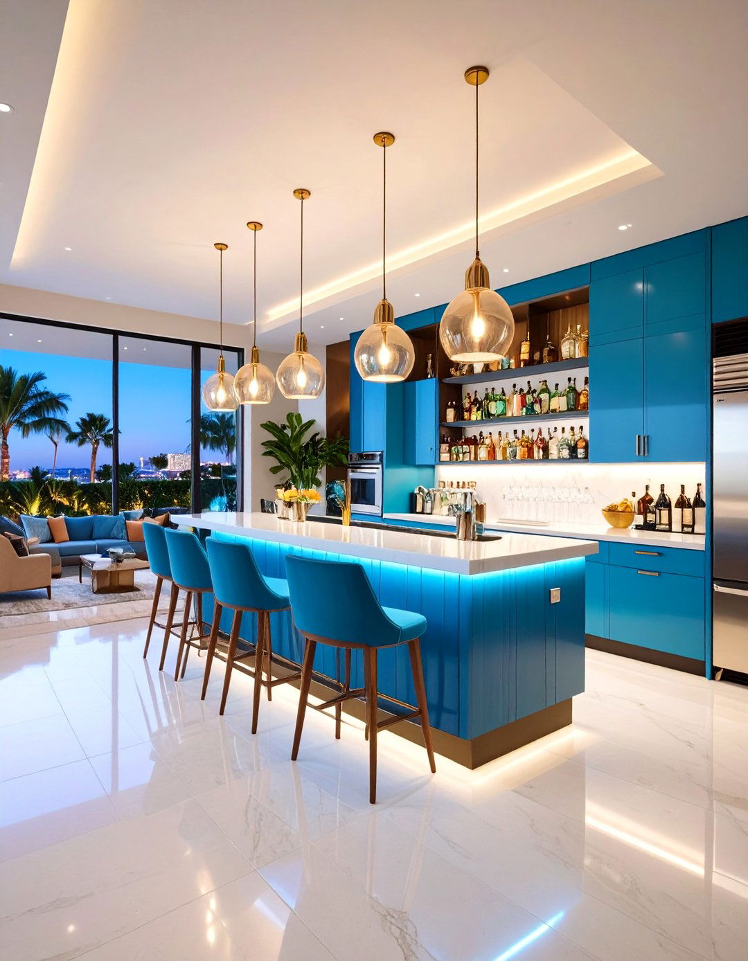 California Room with Built in Bar and Lounge Area - 20 California Room Design Ideas