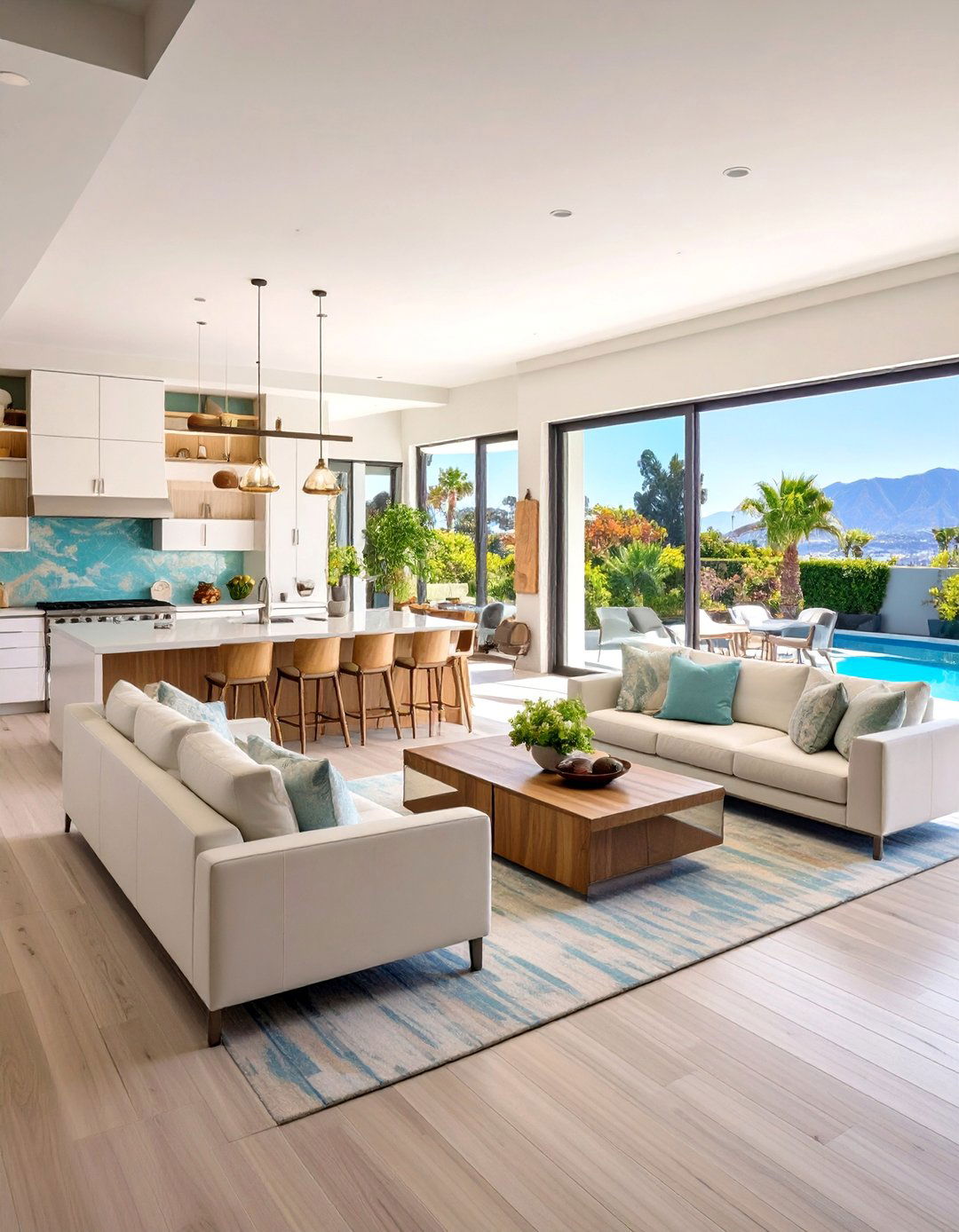 California Room with Multi Zone Entertainment Layout - 20 California Room Design Ideas