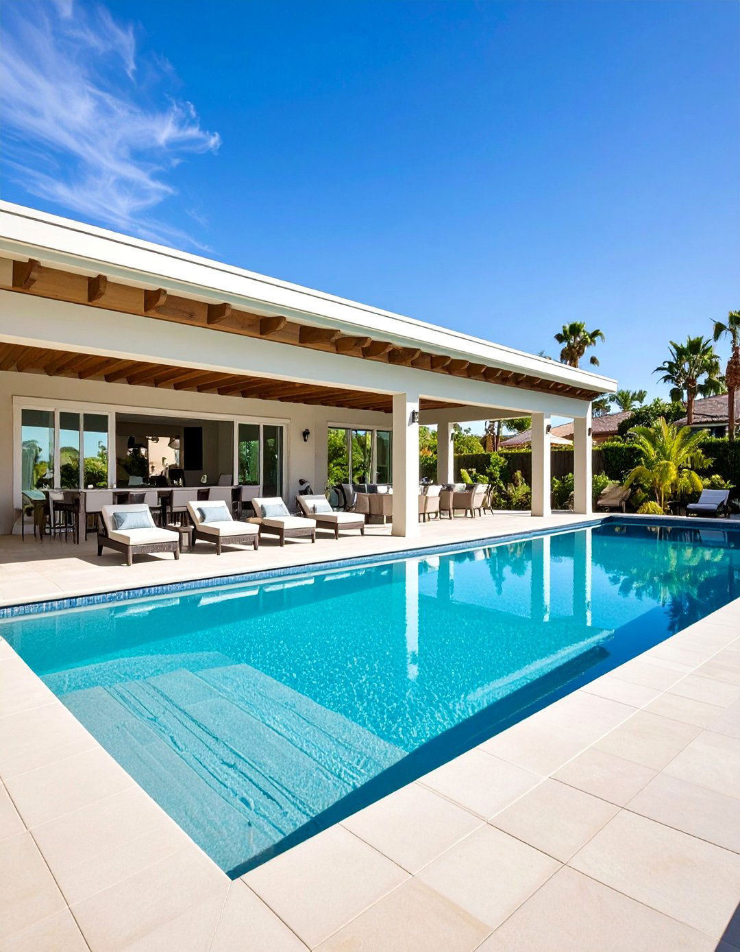 California Room with Swimming Pool Integration - 20 California Room Design Ideas