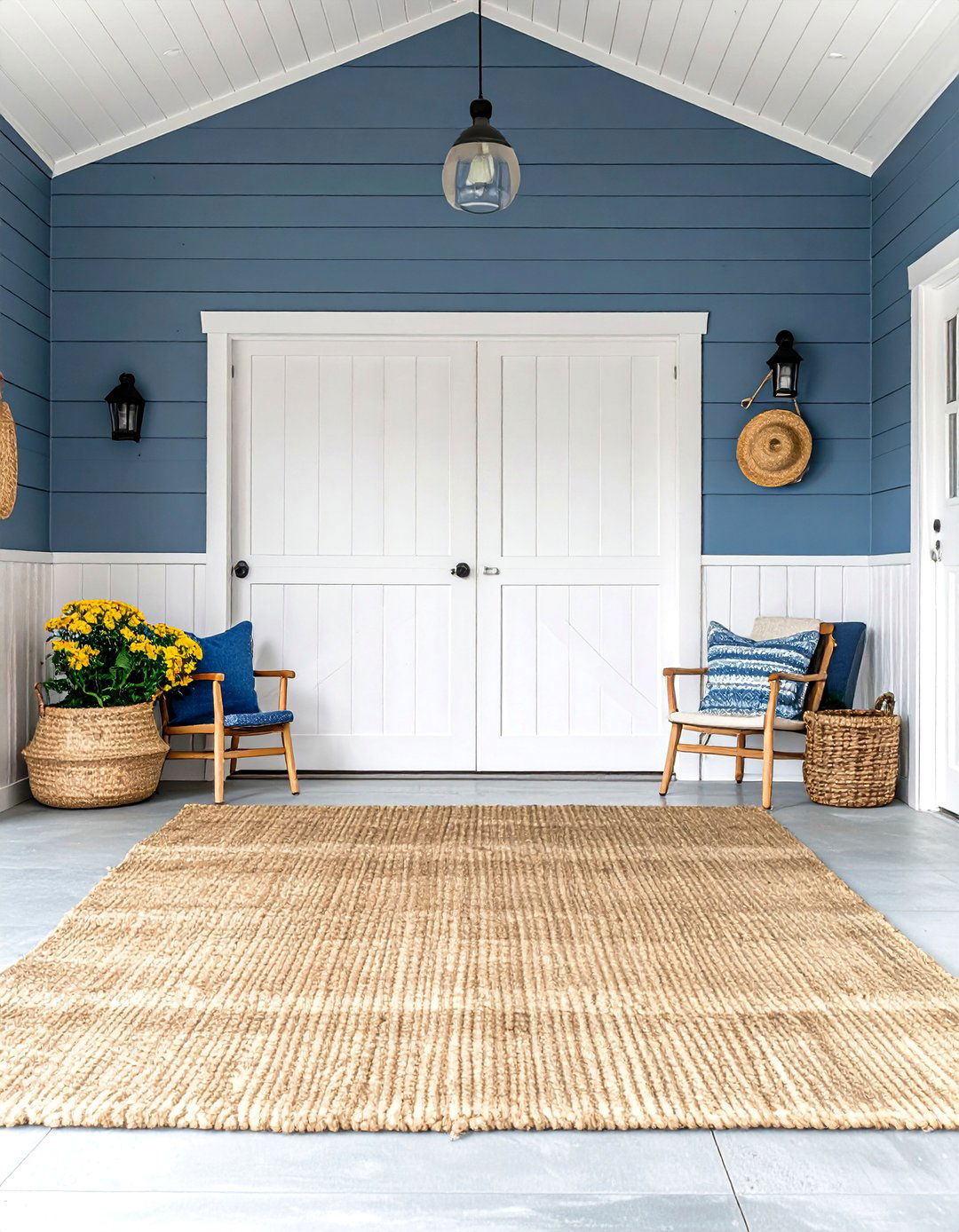 Calming Coastal Blue Garage Wall Paint - 20 Garage Wall Paint Ideas