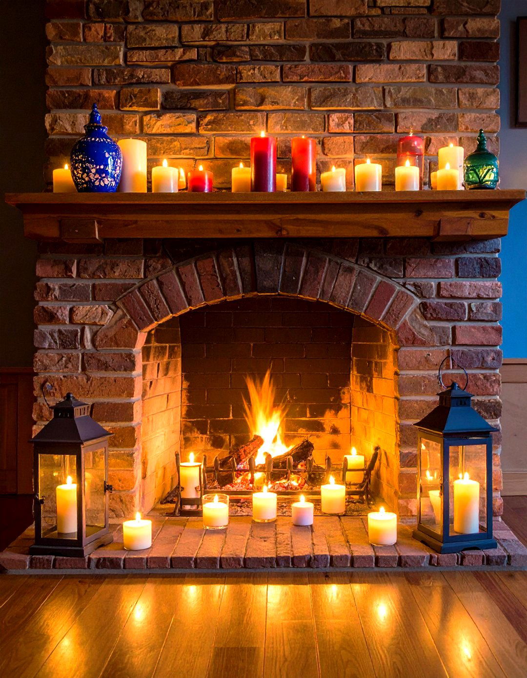 Candle Filled Summer Hearth - 20 French Country Fireplace Ideas