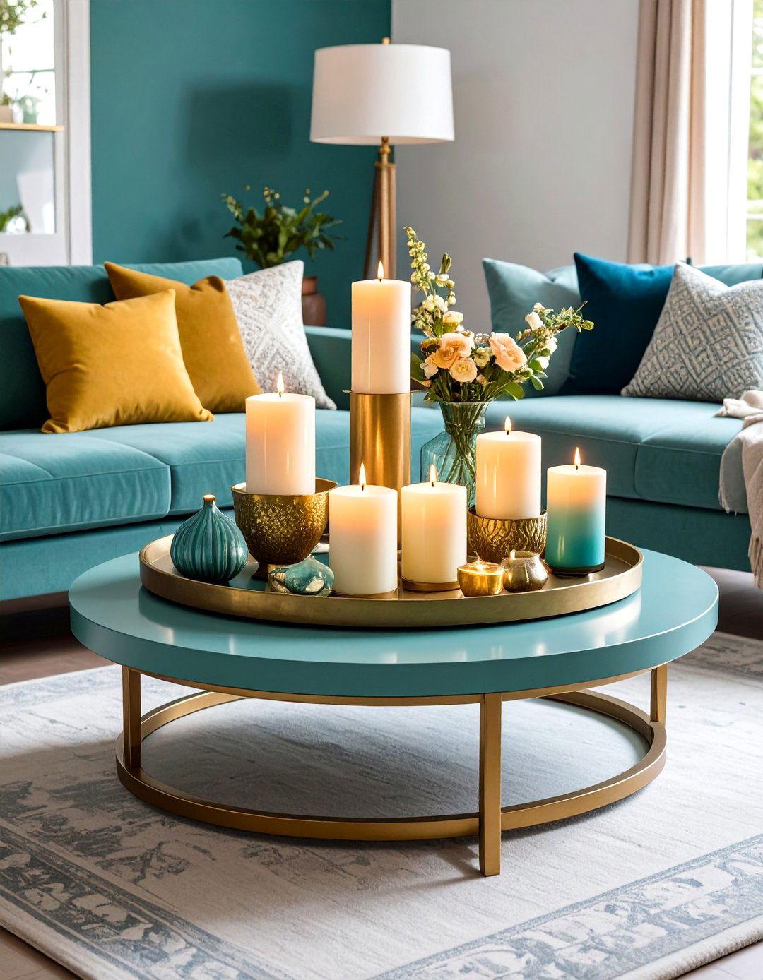 Candle Focused Coffee Table Ambiance - 20 Coffee Table Decor Ideas
