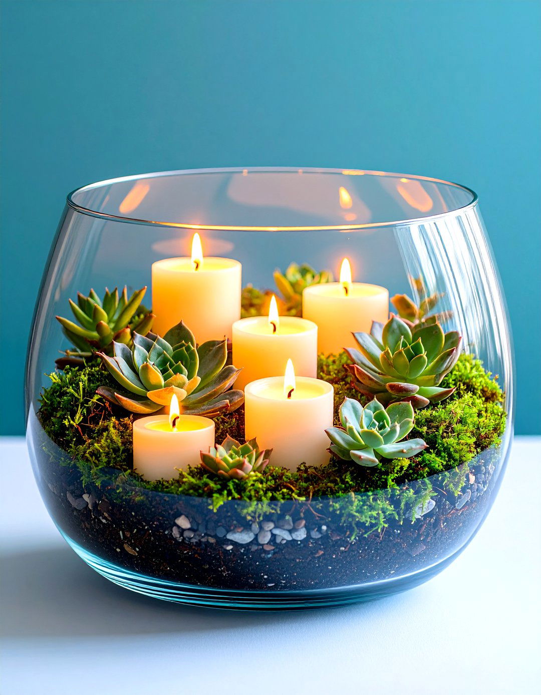 Candle Terrariums Blend Flame and Greenery - 20 Decorating With Candles