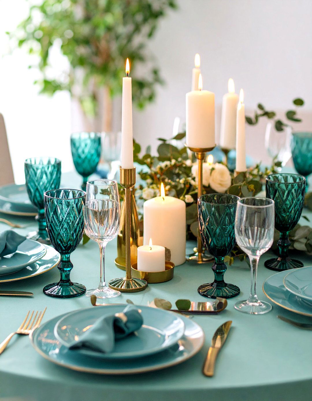 Candlelit Romantic Tablescape - 20 Tablescape Ideas