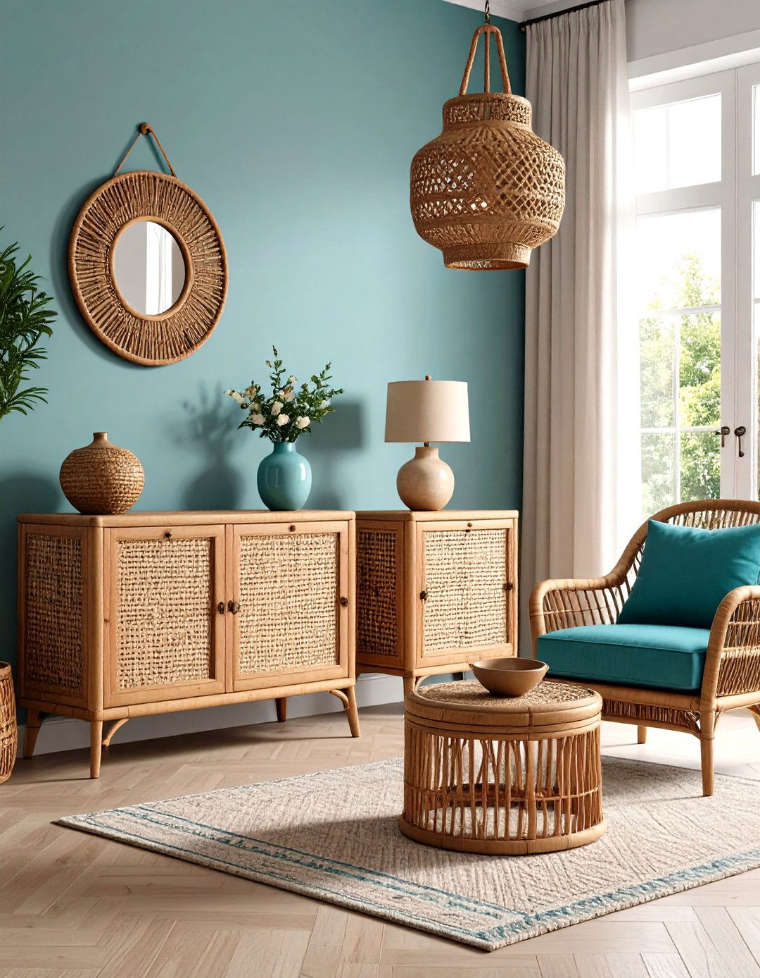 Cane and Rattan Accents Lighten Heavy Rooms - 20 French Interior Design Ideas