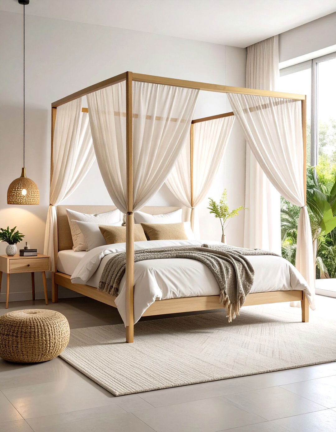 Canopy Bed Design with Modern Four Poster Framework - 20 Unique Bed Design Ideas