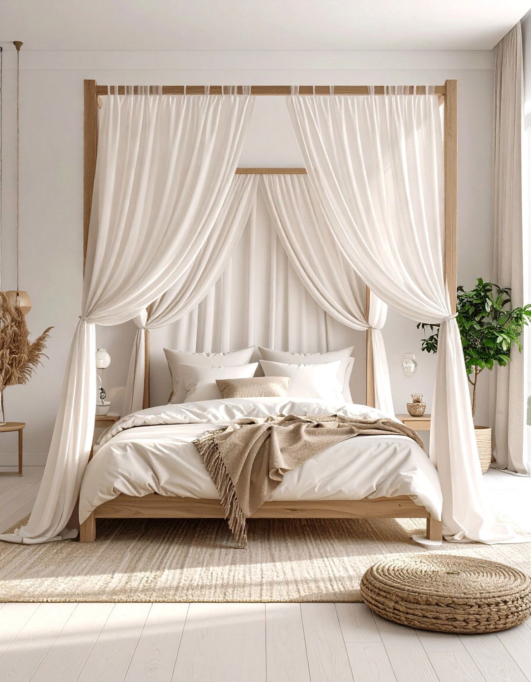Canopy White and Cream Bedroom Drama - 20 White and Cream Bedroom Ideas