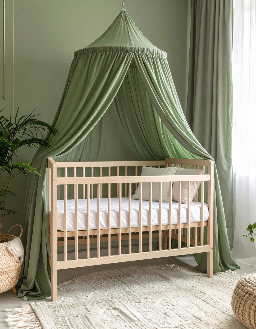 Canopy or Arch Over Crib - 20 Sage Green Nursery Ideas