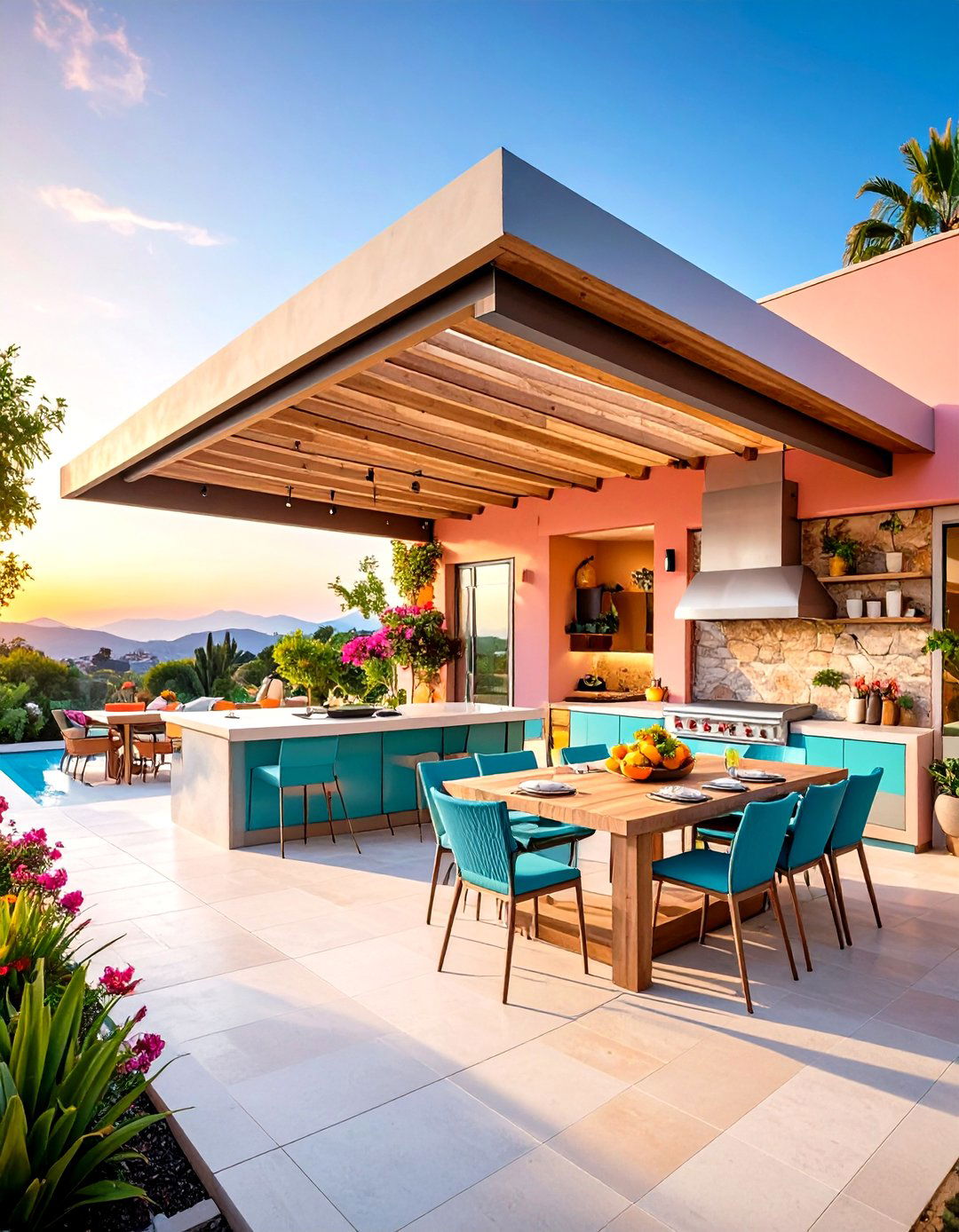 Cantilever Design Outdoor Kitchen Roof - 20 Outdoor Kitchen Roof Ideas