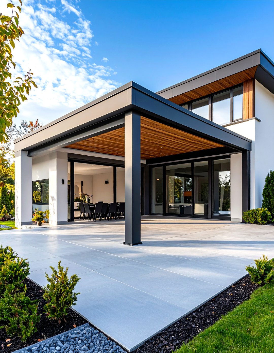 Cantilever Steel Frame Car Porch Design - 20 Car Porch Design Ideas