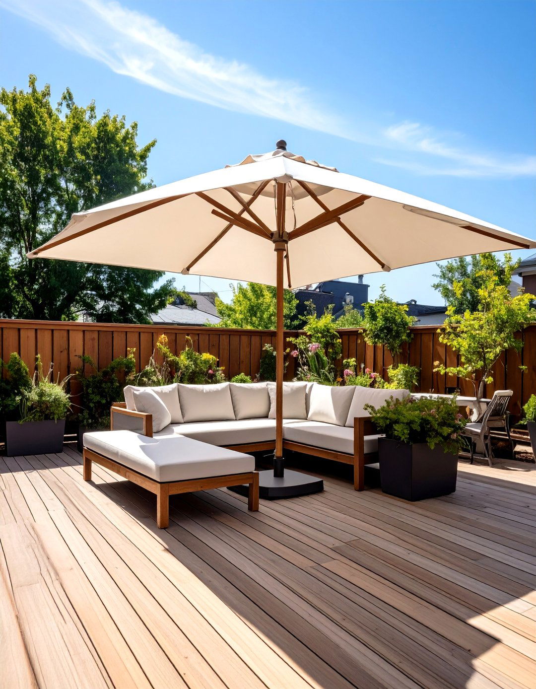 Cantilever Umbrella Covered Deck Zone - 20 Covered Deck Ideas