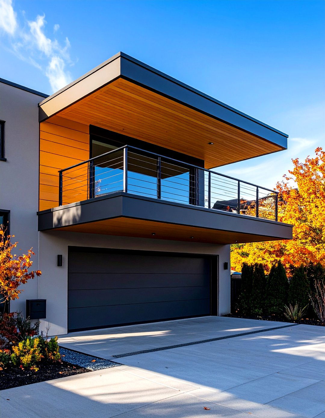 Cantilevered Balcony Over Garage with Dramatic Extension - 20 Balcony Over Garage Ideas