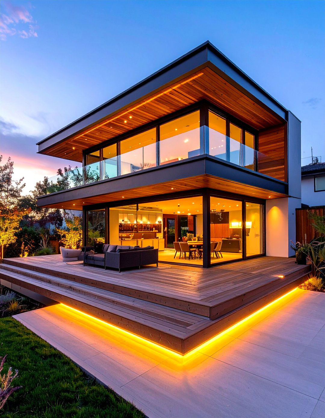 Cantilevered Box Deck Steps for Architectural Drama - 20 Deck Steps Ideas