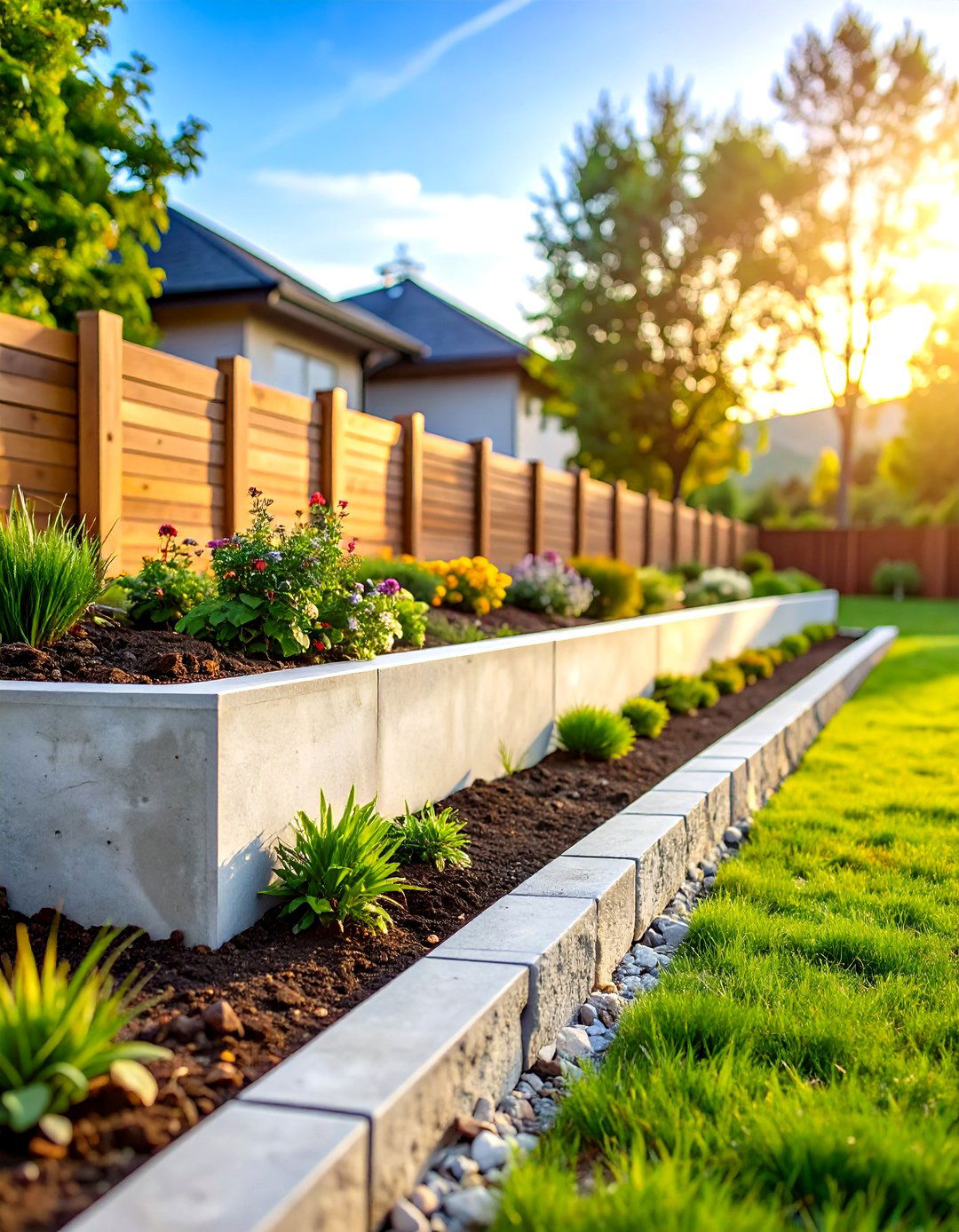Cantilevered Concrete Retaining Wall Structure - 20 Retaining Wall Ideas for Sloped Backyard
