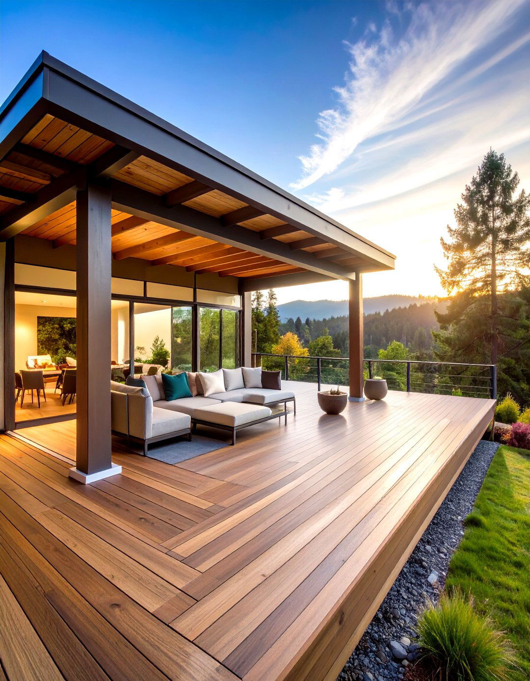 Cantilevered House Extension Deck Roof - 20 Deck Roof Ideas